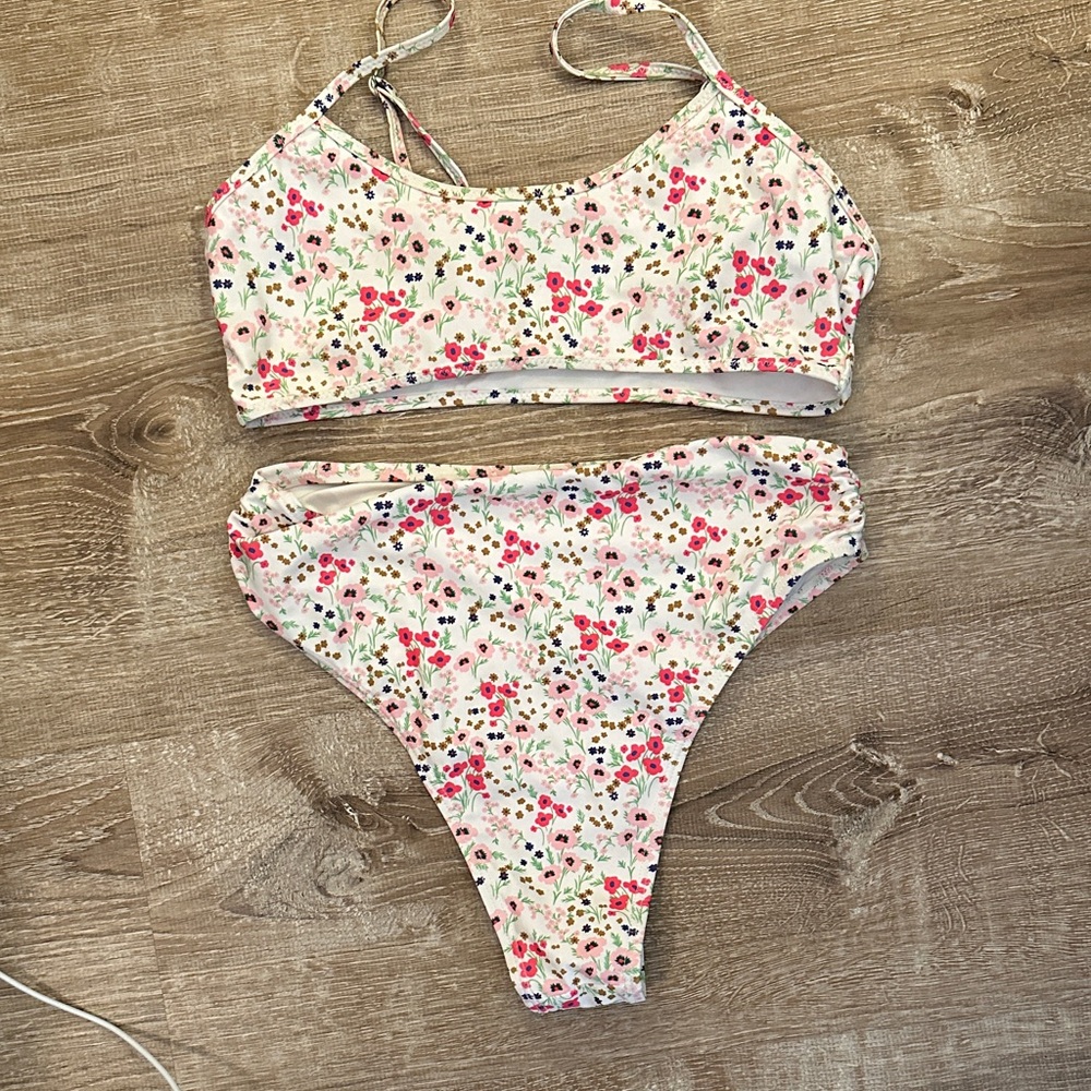 Floral Bikini Set High Waisted